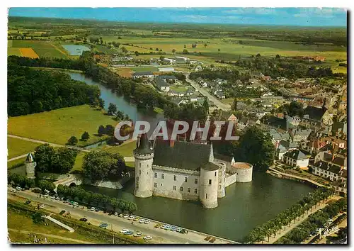 Moderne Karte Les Merveilles du Val de Loire Sully sur Loire Loiret Vue aerienne du chateau fortresse feodale