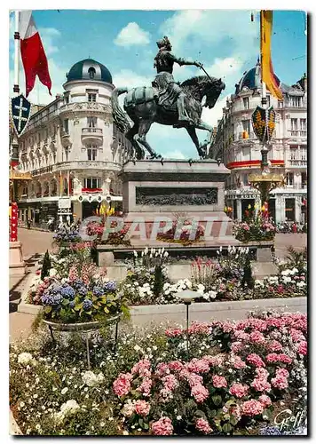 Moderne Karte Orleans Loiret Place du Martroi Statue equestre de Jeanne D'Arc par Foyatier