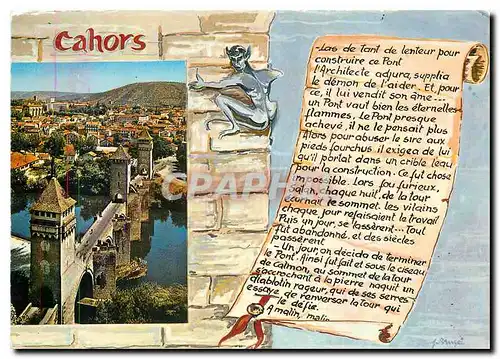 Cartes postales moderne Cahors Lot Le Pont Valentre