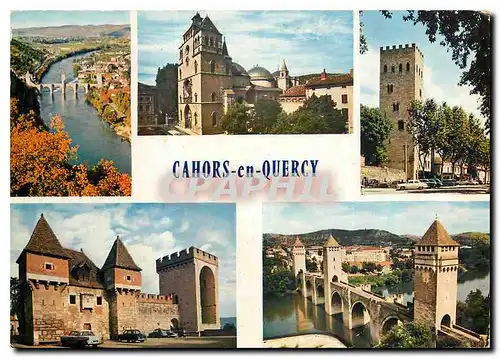 Cartes postales moderne Cahors Lot Le Pont Valentre La cathedrale Saint Etienne La Tour de Jean XXII La Barbacane Le Pon