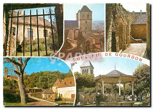 Moderne Karte Souvenir de Gourdon