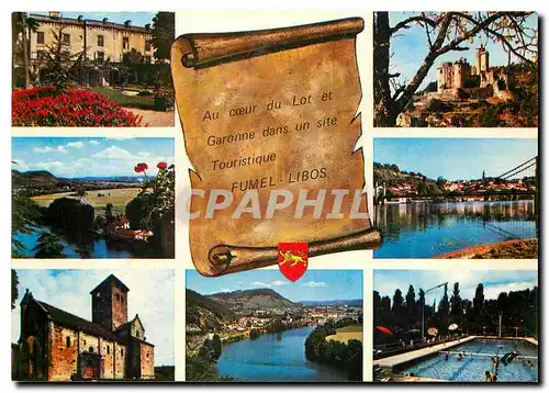 Cartes postales moderne Fumel Libos Lot et Garonne Le Chateau La Vallee du Lot L'Eglise Vue generale Bonaguil L'Eglise e