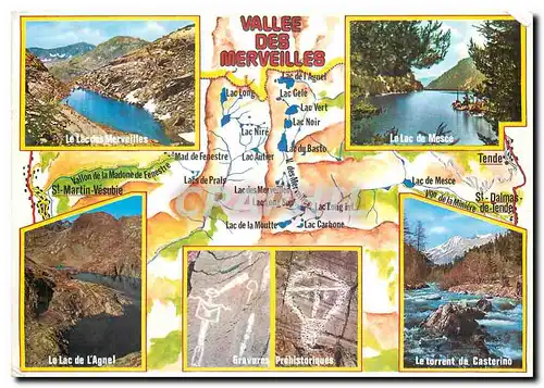 Moderne Karte Vallee des Merveilles Alpes Maritimes Entre les vallees de la Roya et de la Vesubie