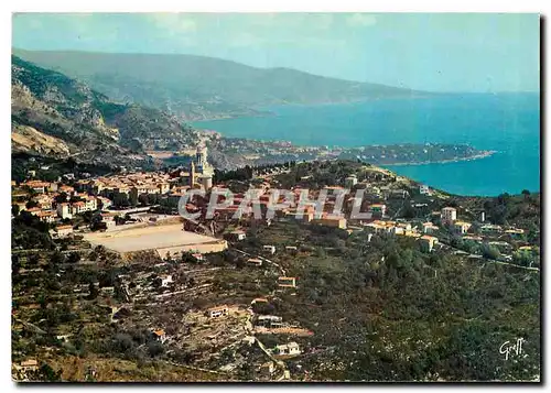 Cartes postales moderne La Turbie Alpes Maritimes Le Trophee des Alpes au loin le Cap Martin