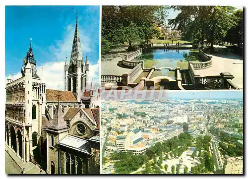 Cartes postales moderne Dijon Eglise Notre dame Jardin Darcy Vue aerienne du Jardin et du Quartier Darcy