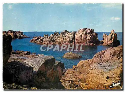 Moderne Karte Couleurs de Bretagne Brehat C du N L'Ile des fleurs et des Rochers Rosses Le Rocher de la Vierge