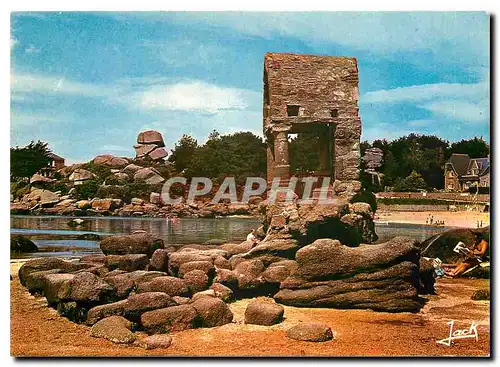 Moderne Karte Couleurs de Bretagne La Cote de Granit Rose Ploumanach L'Oratoire St Guirec et le chapeau de Nap