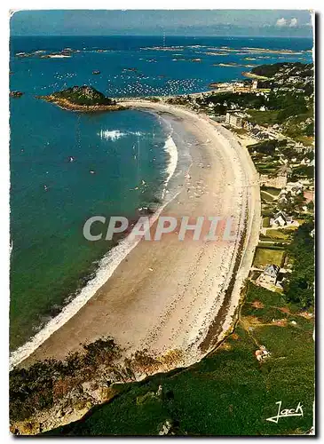 Moderne Karte Couleurs de Bretagne La Cote de Granit Rose Trebeurden La Plage de Tresmour