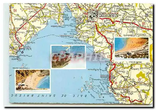 Moderne Karte Baie de Saint Brieuc Cotes du Nord Saint Quay Portrieux le Legue le Val Andre