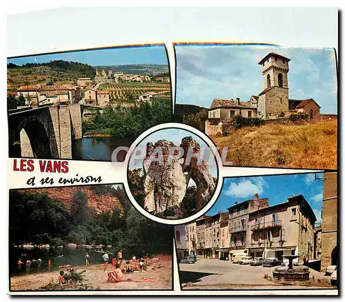 Cartes postales moderne Les Vans Ardeche et ses environs Pont de Chambonas Eglise des salettes Paiolive l'Ours et le Lio