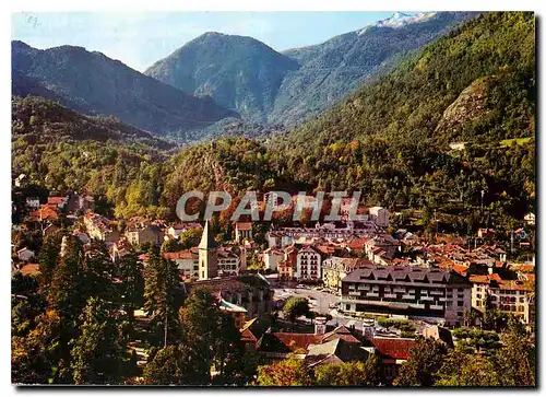 Moderne Karte Ax les Thermes Station thermale Vue generale au fond le Saquet