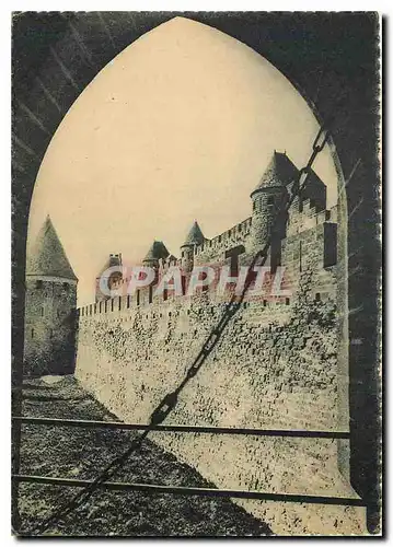 Moderne Karte Cite de Carcassonne Aude Les Remparts vus du Pont Levis Porte St Sernin