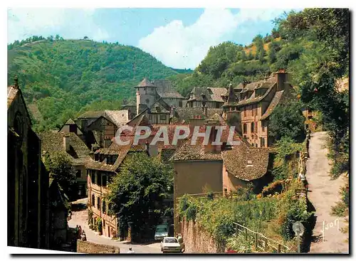 Moderne Karte Couleurs et Lumiere de France Conques en Rouergue Aveyron Perspective prise de la Place Chirac