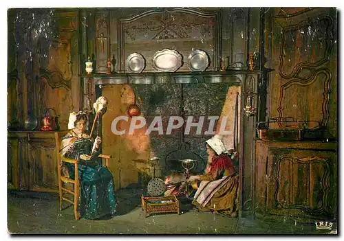 Cartes postales moderne Folklore d'Auvergne Veillee au coin du feu