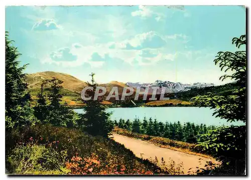 Moderne Karte Auvergne pittoresque et touristique Le Lac Guery au fond le Massif du Sancy