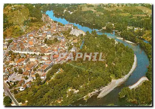 Moderne Karte La Correze Pittoresque Beaulieu sur Dordogne Vue aerienne