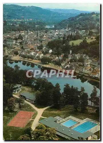 Moderne Karte Beaulieu sur Dordogne Correze Tennis et Piscine au bord de la Dordogne