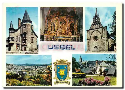 Moderne Karte Ussel Correze L'Hotel des Ducs de Ventadour Chapelle des Penitents Blancs et son Retable Vues ge