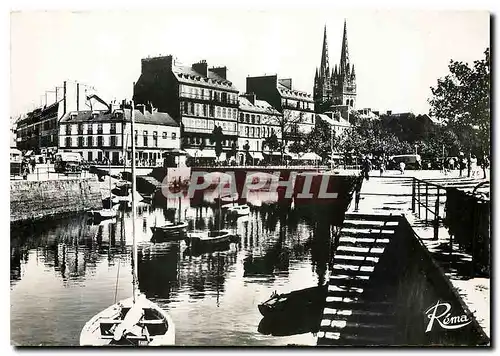 Moderne Karte Quimper Finistere Vue d'ensemble des Quais