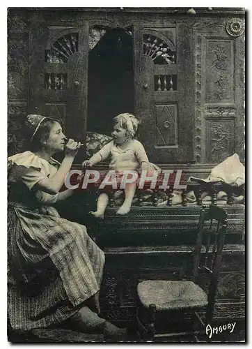 Cartes postales moderne Bretagne Lits Clos Bretons La premiere becquee