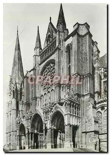 Moderne Karte Chartres la Cathedrale Portail sud