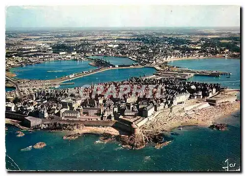 Moderne Karte La Bretagne en Couleurs Saint Malo I et V Vue generale de la ville et des bassins