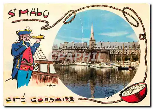 Cartes postales moderne Cote d'Emeraude Saint Malo Cite Corsaire Le Port des Yachts et la Grand'porte