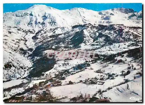 Moderne Karte Le Sauze Alpes de Hte Prov Vue aerienne de la station