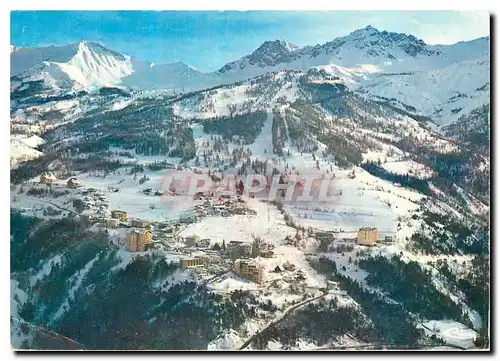 Moderne Karte Le Sauze Alpes de Hte Prov Vue aerienne de la station