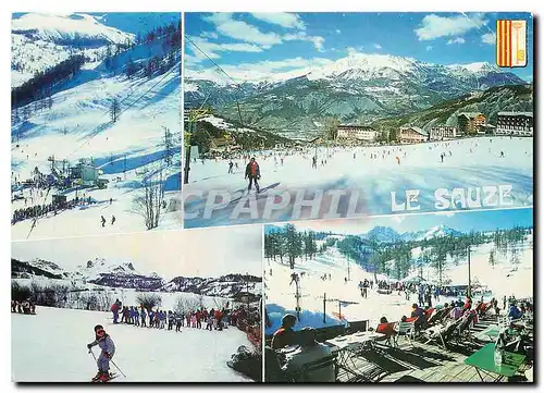 Moderne Karte Le Sauze sur Barcelonnette Alpes de Haute Provence Station de sports d'hiver de la vallee de l'U