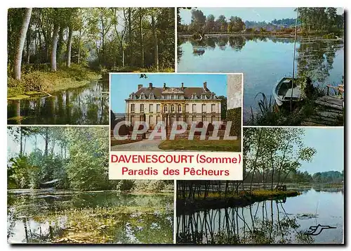 Moderne Karte Davenescourt Somme Son chateau ses etangs