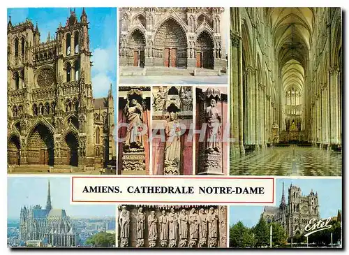 Cartes postales moderne En Picardie Amiens Somme La Cathedrale Notre Dame La facade le portail principal la nef