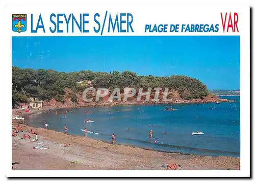 Moderne Karte Au Soleil de la Cote d'Azur La Seyne sur Mer Var La plage de Fabregas