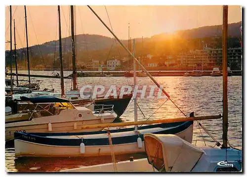 Moderne Karte Cote d'Azur France Ste Maxime Var Coucher de soleil sur le port