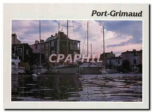 Moderne Karte Port Grimaud Var Cite lacustre realisee Etige et Manera S A suivant un projet de Francois Spoerr
