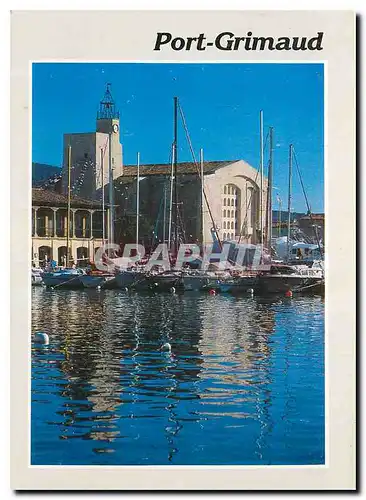 Moderne Karte Port Grimaud Var Cite lacustre realisee Etige et Manera S A