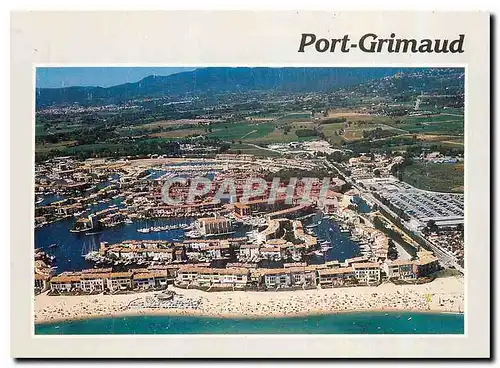 Moderne Karte Port Grimaud Var Cite lacustre realisee Etige et Manera S A