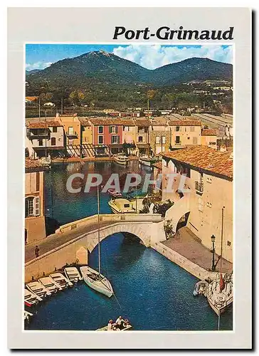 Moderne Karte Port Grimaud Var Cite lacustre realisee Etige et Manera S A