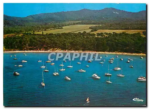 Moderne Karte Ile de Porquerolles Var La Perie des iles d'Or La Plage Notre Dame Vue aerienne