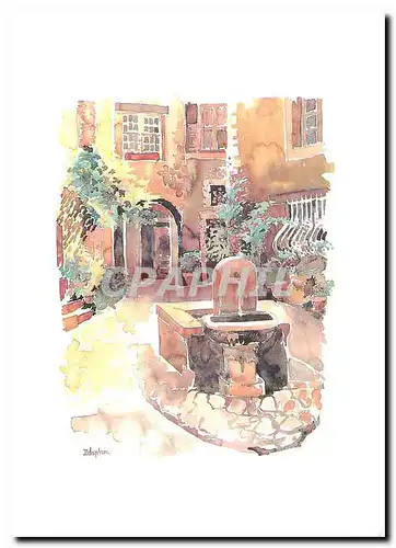 Cartes postales moderne Place et Fontaine a Saint Paul de Vence