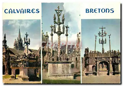 Cartes postales moderne La Bretagne en Couleurs Les Grands Calvaires Guimiliau Saint Thegonnec et Plougastel Daoulas