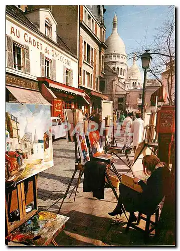 Cartes postales moderne Paris Aspect du Vieux Montmartre Au fond le Sacre Coeur