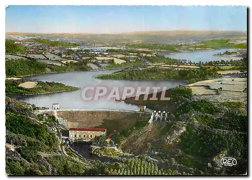 Moderne Karte La Creuse Pittoresque Le Barrage et le Lac d'Eguzon Vue aerienne