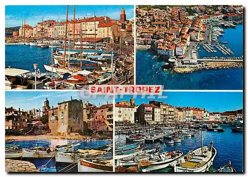 Cartes postales moderne La Cote d'Azur Varoise Saint Tropez Var le port vue generale aerienne la Pouncho le port et les