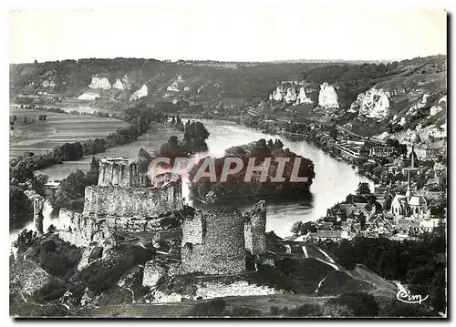 Cartes postales moderne Andelys Eure Le Chateau Gaillard Vue sur la Seine et le Petit Andelys