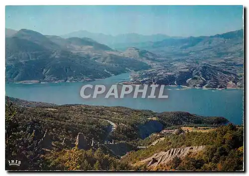 Cartes postales moderne Lac de Serre Poncon H A La Baie de Canteloube et les Demoiselles Coiffees du Sauze depuis le Col