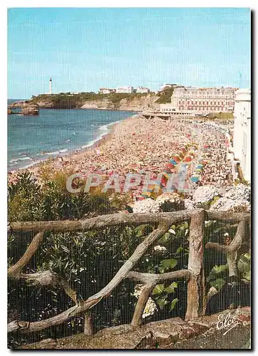 Moderne Karte Biarritz La Grand Plage le Casino L'Hotel du Palais et le Phare