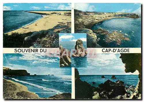 Cartes postales moderne Le Cap d'Agde Herault La Plage La Jetee Richelieu L'Ile du Fort Brescou Le Cap au Couchant Le Ro