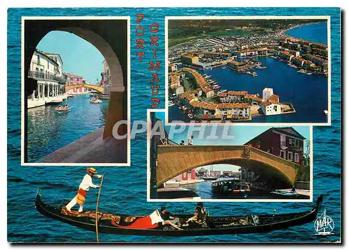 Moderne Karte La Cote d'Azur Port Grimaud La Venise Varoise Un coin pittoresque Vue aerienne Promenade dans le