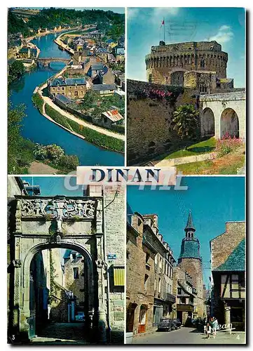 Cartes postales moderne La Bretagne Dinan C du N Vallee de la Rance et le vieux pont le chateau et le musee Porte du Pel